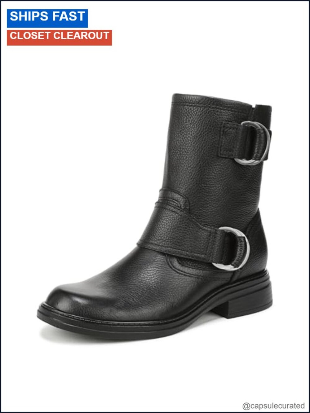 Women's Mid Calf Western Boots with Side Zip, Block Heel